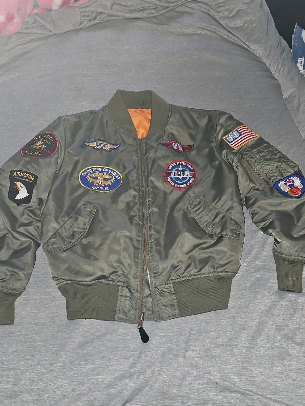 Alpha Industries Kids Bomber Jacket USAF MA-1 Intermediate Flyer Sage  Green YM